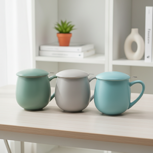 Good Quality 3458977La Heat-Resistant Durable Porcelain Teacup W/Lid Northern Europe Style <b>Infuser</b> Glazed Coating for Daily Use - Product Image 1