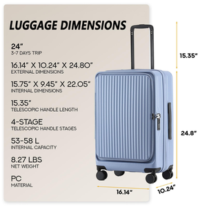 Ensemble de <span class=keywords><strong>valises</strong></span> extensibles à ouverture frontale, durables et élégantes, 20/24/28 pouces, pour affaires, quotidien, école et voyage – Meilleurs prix de gros - Product Image 6