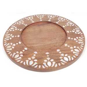 Plateau en bois d'acacia avec incrustation de nacre et plateau à chocolat, plateau de service écologique, finition polie, cadeau d'affaires - IndiaArt - Product Image 2