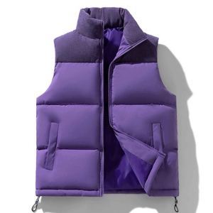 Prix de gros, gilet matelassé pour homme en polyester léger, personnalisé, style classique, col montant, gilet matelassé pour l'extérieur - Product Image 4