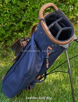 Sacs de golf en cuir personnalisés Sacs de support de voiturette de golf OEM de luxe Vente en gros Sacs de golf en cuir véritable PU haute qualité tendance 2025