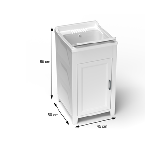Mobile Lavabo in Resina 45x50x85 cm per Uso Interno/Esterno, Attrezzatura Commerciale per Lavanderia - Product Image 2