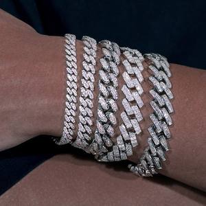 Pulsera de eslabones cubanos de oro blanco de 18 quilates estilo Hip Hop VVS Moissanite Pass Diamond Tester Iced VVS pulseras de eslabones de cadena fina - Product Image 4