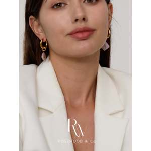 ต่างหูเพชรรูปทรงสีชมพู ต่างหูห้อยระย้าสีทอง ต่างหูทรงเรขาคณิตสไตล์ศาสนา ของขวัญที่สมบูรณ์แบบสำหรับเธอ - Product Image 3