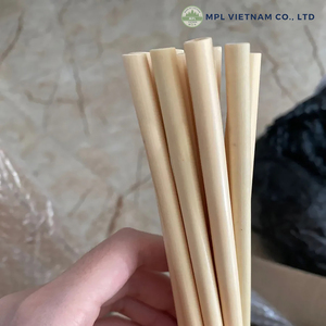 Bamboo Drinking <b>Straws</b> 200mm 8mm Inner Diameter <b>Disposable</b> Party Use Minimalist Style Natural Color Straight Shape - Product Image 3