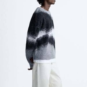 เสื้อสเวตเตอร์ไหมพรมโมแฮร์ผู้ชายแบบสั่งทำพิเศษ แขนยาว ทรงโอเวอร์ไซส์ สำหรับฤดูหนาว สปอร์ตแวร์ น้ำหนัก 220 กรัม ป้องกันขนร่วง ระบายอากาศได้ดี สไตล์วินเทจ - Product Image 5