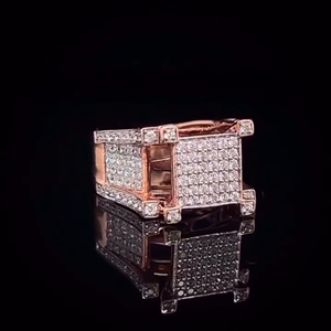 RB Gems Hip Hop Customization Iced 14k Gold Plated <b>Initial</b> Letter Rose Gold Moissanite IGI Certified Wedding Bezel Setting Party - Product Image 2