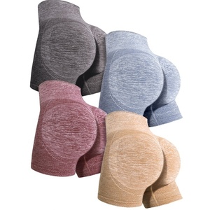 Short taille haute sans couture à séchage rapide pour femmes pantalon legging serré pour la boxe et le yoga short de yoga à motif solide - Product Image 2