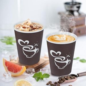 Customizable 8oz Eco-Friendly Double Wall Paper <b>Cups</b> Food Grade Disposable Drinkware for <b>Tea</b> Coffee Foods Recyclable Home - Product Image 5