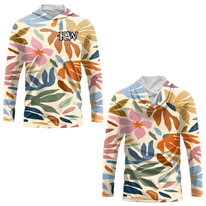 Sudaderas con capucha de pesca de manga larga de secado rápido con diseño sublimado personalizado UPF 50 + ropa de pesca unisex para tallas grandes y grandes - Product Image 3