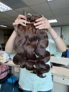 Raw Vietnamese Human Hair - <b>Water</b> Wavy- Brown and Black Color - Product Image 3