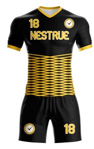 Camiseta de Fútbol Sublimada 100% Poliéster, Transpirable, Cuello en V, Manga Corta, Estampada, para Adultos, Nuevo Modelo para Deportes de Invierno - Product Image 2