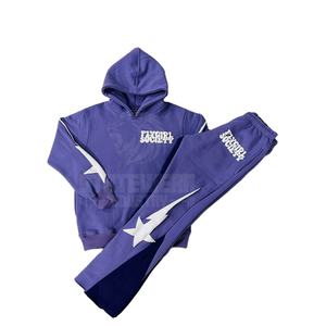 Sudaderas con Capucha de Alta Calidad, Pantalones Acampanados, Conjuntos Deportivos con Estampado Puff, 100% Algodón, Sudaderas Transpirables, Ropa Deportiva Urbana para Hombre - Product Image 1