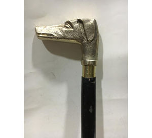 Natural Wood Walking Cane Durable Ergonomic Design for Daily Use Brass Inlayed Wooden Walking Stick by AYAANS CREATIONS - Product Image 1