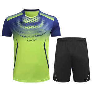Vente en gros Ensemble de maillots de badminton tennis de table pour hommes Nom d'équipe personnalisé Kit d'uniforme d'entraînement en polyester avec technique de sublimation - Product Image 1