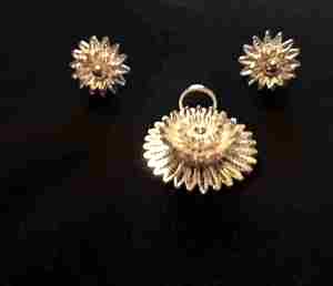 Mejor venta Bakul filigrana de plata brillo brillante Stud pendientes colgante conjunto de alta calidad proveedor indio de moda elegante - Product Image 2