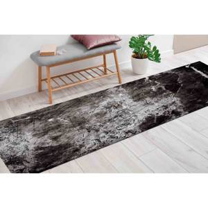 Tapis en pierre de marbre noir : Tapis contemporain à motifs en encre d'alcool, avec poils doux - Product Image 4