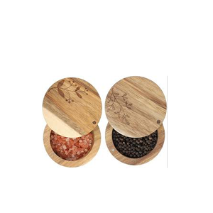 Wood Salt Pepper Bowl Spice <b>Container</b> Wooden Salt and Pepper Box with Lid and Customized Size <b>Hot</b> Sale - Product Image 4