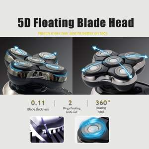 Lot de 2 têtes de rasoir électriques de rechange compatibles avec les rasoirs rotatifs à cinq lames pour le rasage du visage et du corps - Product Image 2