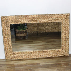 Artex Dong Thap Rustic Handmade Eco-Friendly Water Hyacinth <b>Mirror</b> <b>Rectangle</b> <b>Wall</b> Decor - Product Image 2