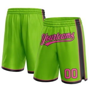 Industrie Direct Engro Sportswear Short de basket-ball personnalisé néon vert rose-noir authentique Short de basket-ball - Product Image 1