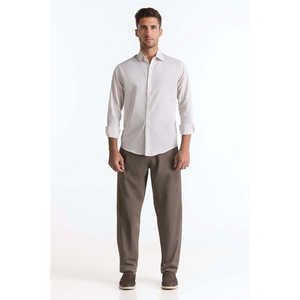 Camisa Casual de Lino y Algodón para Hombre, Cuello Mao, Transpirable, Teñido Liso, Talla XL, para Otoño, Suministro ODM - Product Image 2