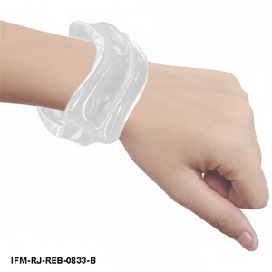 Brazalete de Resina Transparente Gruesa, Brazalete Acrílico Ondulado Irregular, Joyería de Diseño Transparente y Atrevido - Product Image 4