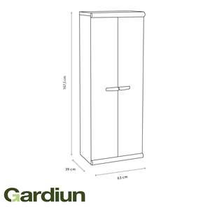 Armoire haute en résine pour rangement de jardin Tavira 2 balais | Fournitures de jardin extérieur | Produit prêt à être expédié depuis l'Espagne - Product Image 5
