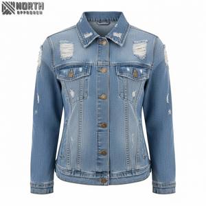 <b>Ladies</b> Denim <b>Jackets</b> Custom Made Designs Women Classic Casual Stretch Fit Denim <b>Jean</b> <b>Jacket</b> - Product Image 3