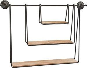 Estante de pared flotante de Metal negro tallado Industrial para sala de estar, bolsas de garaje, almacenamiento montado en la pared de hierro - Product Image 1