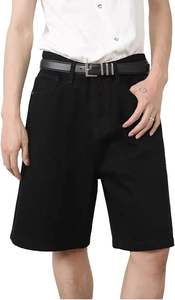 Short en jean grande taille pour hommes baggy classique jambe droite jean décontracté court coupe ample skinny jorts extensibles vente en gros - Product Image 4