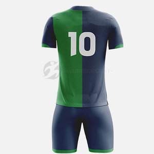Ensemble d'uniformes de football pour hommes demi-manches patchs personnalisés 100% polyester à séchage rapide col en V personnalisable pour les joueurs - Product Image 2