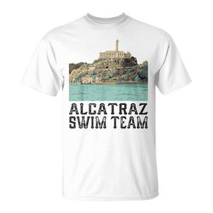 Camiseta del equipo de natación Alcatraz, algodón, corte regular, unisex, talla adulta, informal, para piscina, para todas las estaciones, 18+ - Product Image 1