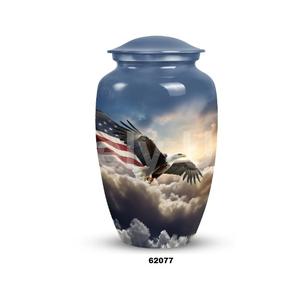 Belle urne commémorative catholique en aluminium noir pour adultes pour les cendres humaines Grande urne funéraire avec sac en velours gratuit - Product Image 6