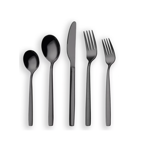 Juego de cucharas de cena de acero inoxidable de alta calidad para manualidades, juego de cubiertos de 5 piezas, juego de cubiertos de oro negro pulido al mejor precio - Product Image 3