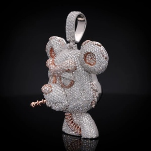 Pendentif Croix Personnalisé en Argent 925 Style Hip Hop, Design Tendance Streetwear Sertie de Diamants Moissanite, Breloques Personnalisées - Product Image 3