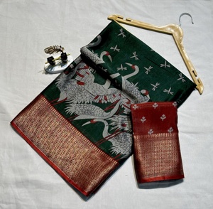 Soft MAGAL GiRI semi Dola soie Saree .. Avec All Over. Riche Pallu. Pic envoyer Blouse - Product Image 6