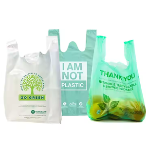 Proveedor de embalaje personalizado al por mayor OXO + PLA biodegradable camiseta Envasado de alimentos Bolsa de la compra de comestibles para el envasado de alimentos - Product Image 5