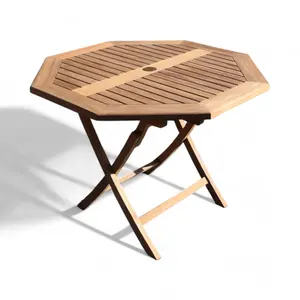 Moderno tavolo da pranzo rotondo ottagonale disegni per Teak legno mobili da esterno moderno Teak legno tavola rotonda per sala da pranzo