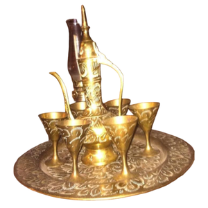 Ensemble à café vintage en laiton de haute qualité avec finition polie pour restaurant, maison et hôtel, vaisselle en métal, service à thé - Product Image 2