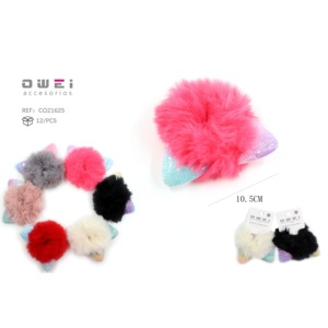 Colorful Plush Hair Ties with Small <b>Ears</b> Rubber <b>Bands</b> for Hair Management - Product Image 1