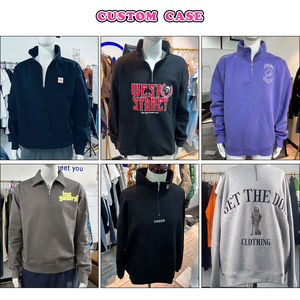 Opulent Half Zip Street Style Sudadera informal Streetwear Jersey de manga larga Sudaderas con capucha de tela de punto de algodón lujoso para hombres - Product Image 6