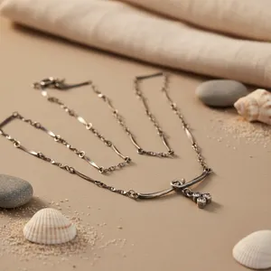 Collier tendance pour femme en argent 925 oxydé, chaîne à maillons plaqué or, pierre naturelle, diamant, perle, pour fêtes, occasions religieuses, mode - Product Image 3