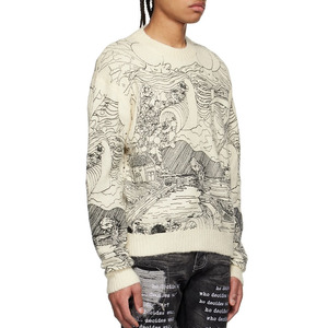Pull en jacquard surdimensionné pour homme CY 2022, manches longues, col rond, pull d'hiver, vente chaude, produit ODM - Product Image 2