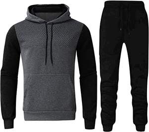 Survêtement de sport pour hommes Ensemble deux pièces à motif solide pour le fitness et le jogging en plein air - Product Image 3