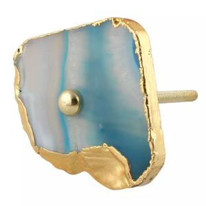 Poignée de porte décorative en agate de luxe, incrustée, imperméable, polie, de forme naturelle, fabriquée à la main, pour portes intérieures - Product Image 4