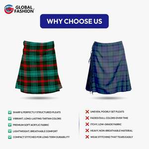 Kilt Escocés Tradicional con Patrón de Tartán Moderno, Correas y Hebillas de Cuero Duraderas, Kilts para Hombre - Product Image 6