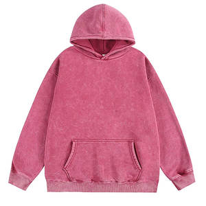 Sweat-shirt à capuche unisexe personnalisé brodé, en molleton épais délavé à l'acide, motif uni, 100 % coton, technique de gonflage, taille XL, automne - Product Image 1