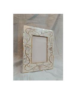 Marco de fotos de nácar, marco artístico hecho a mano, ideal para exhibir fotografías familiares en interiores - Product Image 1