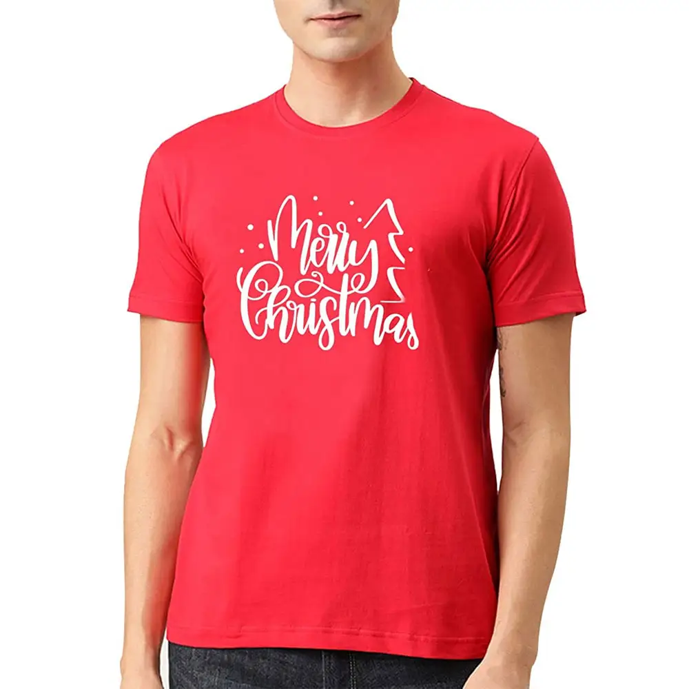 OEM Services Custom Printed Plus Size Men's Christmas T Shirts Wholesale Quick Dry Christmas T Shirts